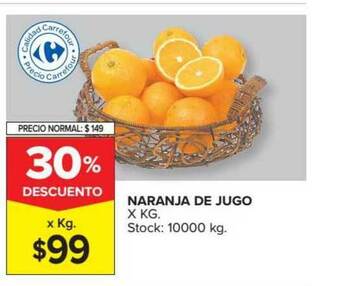 Carrefour Naranja De Jugo 30% Descuento oferta