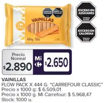 Carrefour VAINILLAS FLOW PACK X 444G oferta