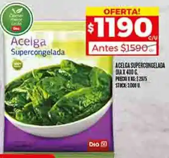 Supermercados DIA ACELGA SUPERCONGELADA DIA X 400G oferta