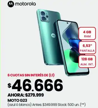 Changomas MOTO G23 oferta