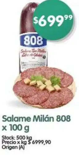 Supermercados Buenos Días Salame Milán 808 x 100g oferta