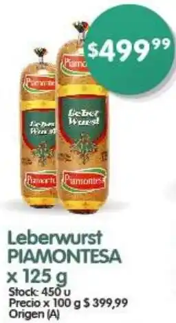 Supermercados Buenos Días Leberwurst PIAMONTESA x 125g oferta