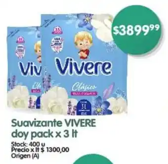 Supermercados Buenos Días Suavizante VIVERE doy pack x 3It oferta