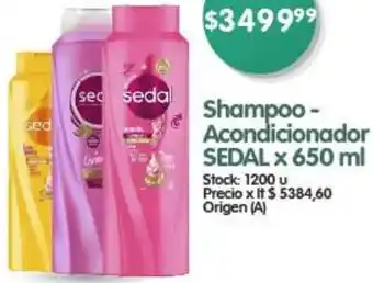 Supermercados Buenos Días Shampoo - Acondicionador SEDAL x 650ml oferta