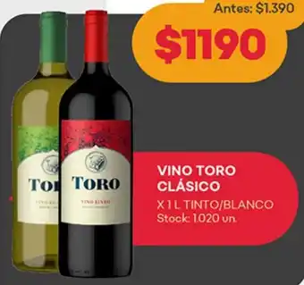 Supermercados Tadicor VINO TORO CLÁSICO X 1L oferta