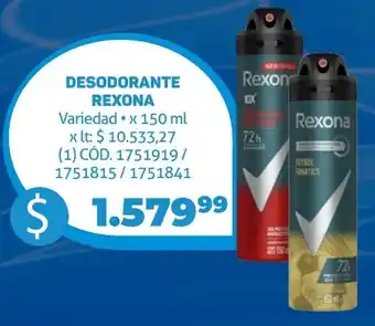 Makro DESODORANTE REXONA Variedad x 150ml oferta