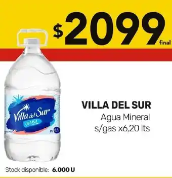 Nini Mayorista VILLA DEL SUR Agua Mineral s/gas x6,20It oferta