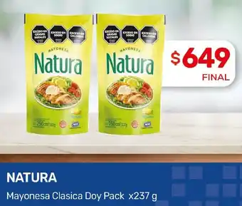 Nini Mayorista NATURA Mayonesa Clasica Doy Pack x 237g oferta