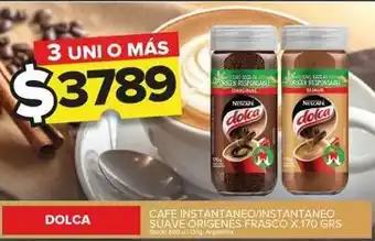 Carrefour Maxi Dolca - cafe instantaneo/insantaneo suave origenes frasco oferta