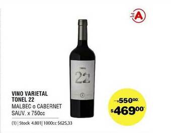 Atomo Conviene Vino Varietal Tonel 22 x 750cc oferta