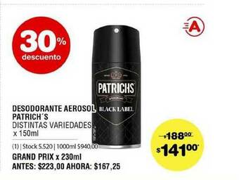 Atomo Conviene Desodorante Aerosol Patrich's x 150ml oferta