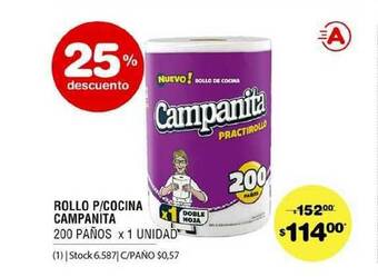 Atomo Conviene Rollo P Cocina Campanita 25% Descuento oferta