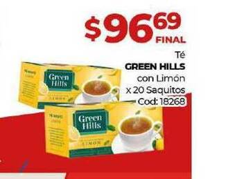 Green Hills Té Con Limón X 20 Saquitos