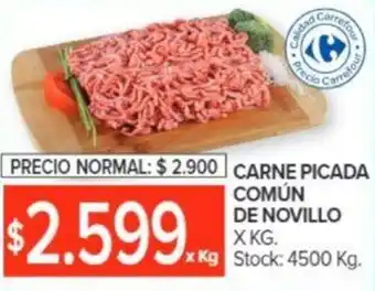 Carrefour CARNE PICADA COMÚN DE NOVILLO X KG. oferta