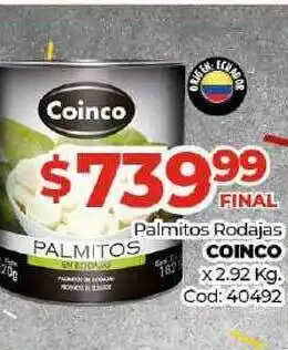 Diarco Coinco Palmitos Rodajas X 2.92 Kg. oferta