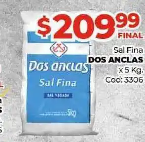 Diarco Dos Anclas Sal Fina X 5 Kg. oferta