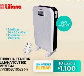 Punto Blu Turbocalefactor Liliana TCV110D Vertical oferta
