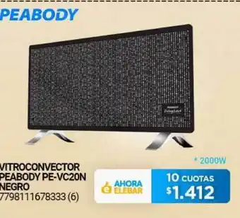 Vitroconvector Peabody PE-VC20N Negro