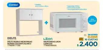 Punto Blu Dielfe Mueble Microondas MCR060 Colgante Blanco + Likon Microondas Likon LI20M-S20 oferta