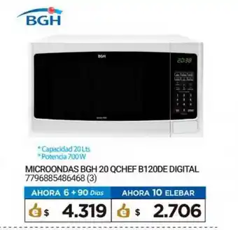 Punto Blu Microondas BGH 20 Qchef B120DE Digital oferta