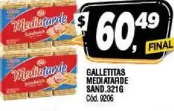Supermercados Yaguar Mediatarde Galletitas Sand 321g oferta