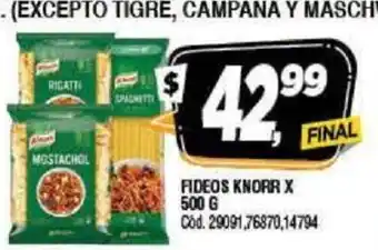 Supermercados Yaguar Knorr Fideos 500g oferta