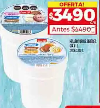 Supermercados DIA HELADO VARIOS SABORES DIA X 1L oferta