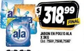 Supermercados Yaguar Ala Jabon En Polvo 3kg oferta