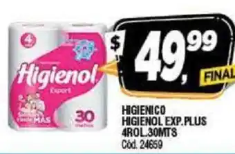 Supermercados Yaguar Higienol Higienico Exp. Plus 4Rol. 30mts oferta