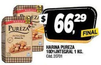 Supermercados Yaguar Pureza Harina 100% Integral 1kg oferta