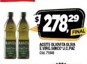 Supermercados Yaguar Oliovita Oliva Aceite E.Virg 500cc J.C.Paz oferta