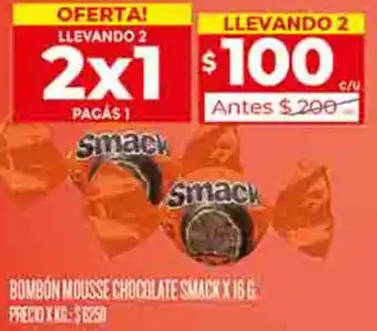 Supermercados DIA BOMBÓN MOUSSE CHOCOLATE SMACK X 16G oferta