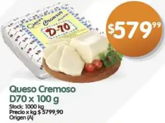 Supermercados Buenos Días Queso Cremoso D70 x 100g oferta