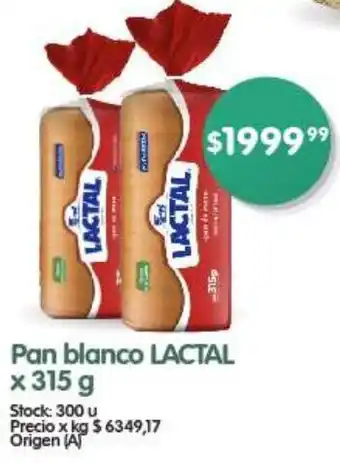 Pan blanco LACTAL X 315G