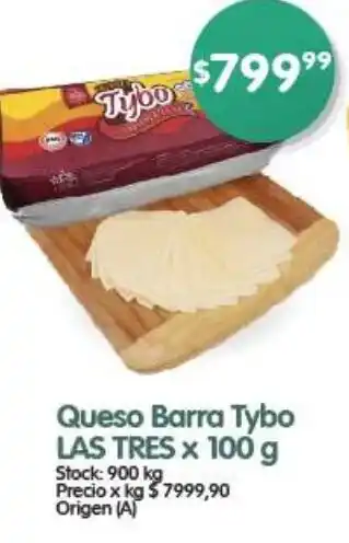 Supermercados Buenos Días Queso Barra Tybo LAS TRES x 100g oferta