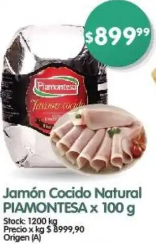 Supermercados Buenos Días Jamón Cocido Natural PIAMONTESA x 100g oferta