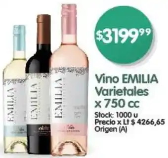 Supermercados Buenos Días Vino EMILIA Varietales x 750cc oferta