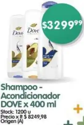 Supermercados Buenos Días Shampoo/Acondicionador DOVE x 400ml oferta