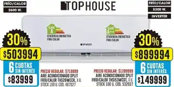Coto AIRE ACONDICIONADO SPLIT FRIO/CALOR THS 26WCCR XU oferta