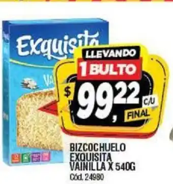 Supermercados Yaguar Exquisita Bizcochuelo Vainilla x 540g oferta