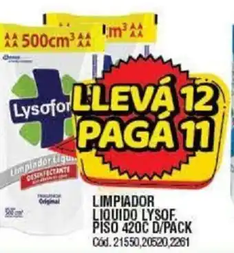 Supermercados Yaguar Lysof.Limpiador Liquido Piso 420c D/Pack oferta