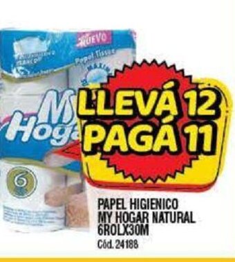 Supermercados Yaguar My Hogar Papel Higienico Natural 6Rolx30m oferta
