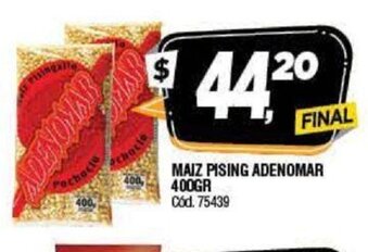 Supermercados Yaguar Maiz Pising Adenomar 400gr oferta