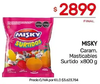 Nini Mayorista MISKY Caram. Masticables Surtido x 800g oferta