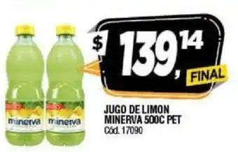 Supermercados Yaguar Minerva Jugo De Limon 500c Pet oferta