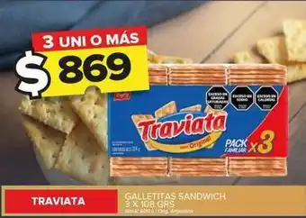 Carrefour Maxi Traviata - galletitas sandwich oferta