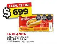 Carrefour Maxi La blanca - salchichas sin piel fp x 6 uni oferta