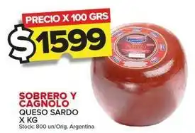 Carrefour Maxi Sobrero y cagnold - queso sardo oferta