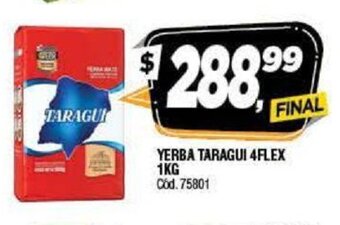 Supermercados Yaguar Taragui Yerba 4Flex 1kg oferta