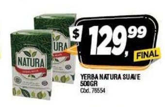 Supermercados Yaguar Natura Yerba Suave 500gr oferta